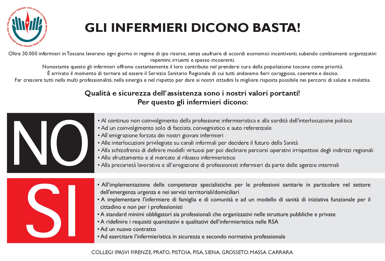 Manifesto IPASVI Toscana SI e NO